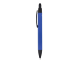Gerecyclede aluminium pen met soft-touch, blauwe inkt kleur blauw
