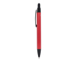 Gerecyclede aluminium pen met soft-touch, blauwe inkt kleur rood