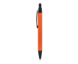 Gerecyclede aluminium pen met soft-touch, blauwe inkt kleur oranje