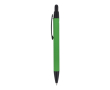 Gerecyclede aluminium pen met soft-touch, blauwe inkt kleur groen