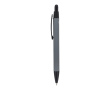 Gerecyclede aluminium pen met soft-touch, blauwe inkt kleur grijs