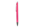 Plastic draaibalpen met zachte afwerking en blauwe inkt kleur roze