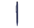 Balpen met stylus en metalen clip, blauwe inkt kleur donkerblauw
