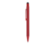 Balpen met stylus en metalen clip, blauwe inkt kleur rood