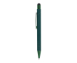 Balpen met stylus en metalen clip, blauwe inkt kleur donkergroen