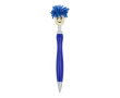 Klikpen met origineel draaiend pluizig design, blauwe inkt kleur blauw