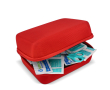 EHBO-kit met zachte rubberen etui met EU-certificaat kleur rood