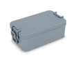 Lunchbox met twee lagen, sluitclips en geïntegreerd bestek 1,55 L kleur grijs
