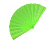 Polyester waaier in kleuren met personaliseerbaar plastic handvat kleur limoen groen