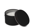 Plantaardige wax kaars in monochrome ronde pot van gerecycled staal kleur zwart