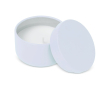 Plantaardige wax kaars in ronde pot van gerecycled staal kleur wit