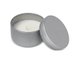 Plantaardige wax kaars in ronde pot van gerecycled staal kleur zilver