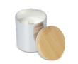 Plantaardige wax kaars in metalen pot van gerecycled aluminium kleur zilver