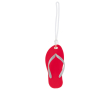 Zomerse sleutelhanger in de vorm van een slipper met EVA body Menorca kleur rood