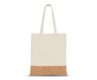 Katoenen tas met kurkdetail aan de onderzijde 170 g/m² kleur naturel