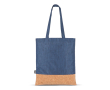 Tas van RPET met kurkdetail aan de onderzijde 10kg kleur donkerblauw