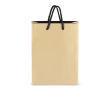 Papieren cadeautas met hengsels en zwarte binnenzijde 18x8x24 cm kleur goud