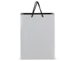 Papieren cadeautas met hengsels en zwarte binnenzijde 30x12x40 cm kleur zilver