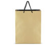 Papieren cadeautas met hengsels en zwarte binnenzijde 30x12x40 cm kleur goud
