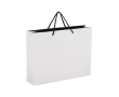 Papieren cadeautas met hengsels en zwarte binnenzijde 40x12x30 cm kleur wit