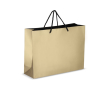 Papieren cadeautas met hengsels en zwarte binnenzijde 40x12x30 cm kleur goud