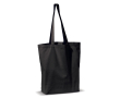 Canvas katoenen tas met lange handvatten in diverse kleuren 250 g/m2 kleur zwart