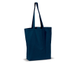 Canvas katoenen tas met lange handvatten in diverse kleuren 250 g/m2 kleur donkerblauw