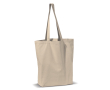 Canvas katoenen tas met lange handvatten in diverse kleuren 250 g/m2 kleur beige