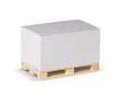 Notitieblok van 530 blanco FSC-vellen op houten pallet 12x8x6 cm kleur wit
