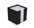Notitieblok van 800 blanco FSC-vellen in kubusdoos 10x10x10 cm kleur zwart