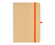 Notitieboek van karton met gekleurde details A5 gelijnde bladzijden kleur oranje