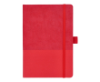 Notitieboek van kunstleer met origineel design A5 gelijnde bladzijden kleur rood
