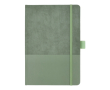 Notitieboek van kunstleer met origineel design A5 gelijnde bladzijden kleur olijfgroen
