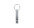 Aluminium sleutelhanger met flesopener en blikopener kleur zilver