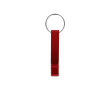 Aluminium sleutelhanger met flesopener en blikopener kleur rood