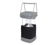 Zaklamp van gerecycled plastic met metalen draaggreep kleur zwart