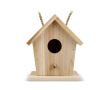 Houten vogelhuisje met 30 mm ingang voor in de tuin kleur naturel