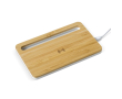 Draadloze bamboe oplader met telefoonstandaard 5W kleur hout