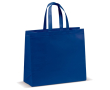 Tas van mat gelamineerd non-woven materiaal in kleuren met handvatten kleur donkerblauw