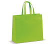 Tas van mat gelamineerd non-woven materiaal in kleuren met handvatten kleur limoen groen