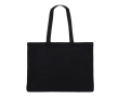 Tas van gerecycled katoen met lange hengsels 140g/m² kleur zwart
