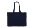 Tas van gerecycled katoen met lange hengsels 140g/m² kleur donkerblauw