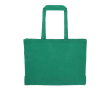 Tas van gerecycled katoen met lange hengsels 140g/m² kleur donkergroen