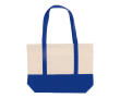 Katoenen tas met kleuraccent aan de onderkant en handvatten 280 g/m2 kleur blauw