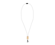Lanyard van RPET in kleuren met bamboedetail om te personaliseren kleur wit