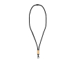 Lanyard van RPET in kleuren met bamboedetail om te personaliseren kleur zwart
