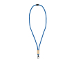 Lanyard van RPET in kleuren met bamboedetail om te personaliseren kleur blauw