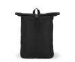 Rolltop RPET rugzak met klein voorvak met rits 20L kleur zwart