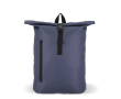 Rolltop RPET rugzak met klein voorvak met rits 20L kleur donkerblauw