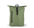 Rolltop RPET rugzak met klein voorvak met rits 20L kleur olijfgroen